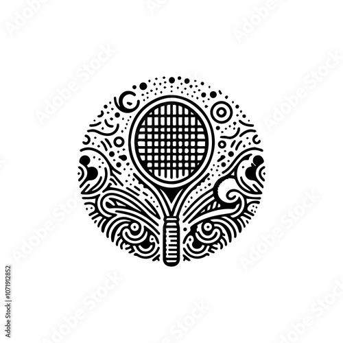 Simple Vector Icon of a Tennis Baseline – Logo Design Illustration