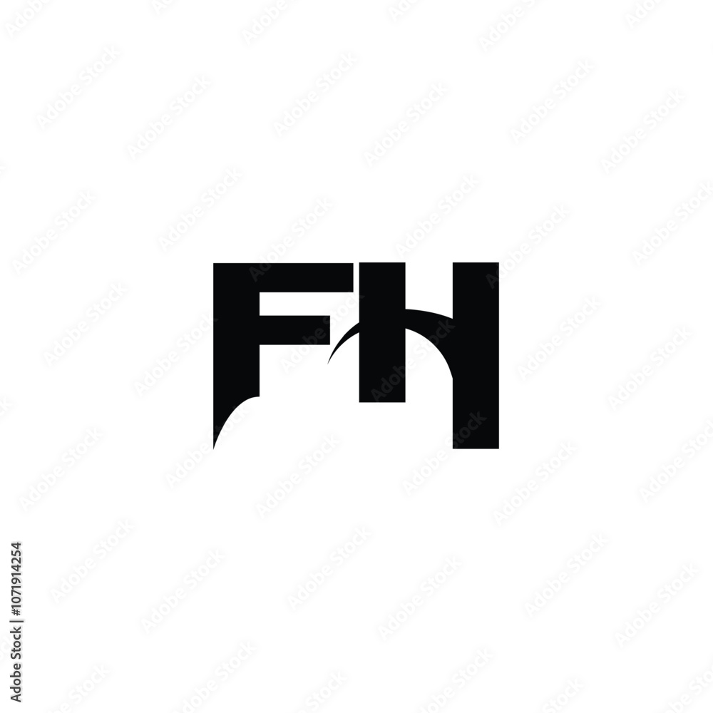 FH monogram logo design letter text name symbol monochrome logotype alphabet character simple logo FH monogram logo design letter text name symbol monochrome logotype alphabet character simple logo