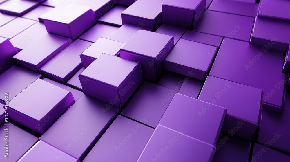 A dynamic arrangement of glossy purple blocks creates a visually striking abstract background. A dynamic arrangement of glossy purple blocks creates a visually striking abstract background.