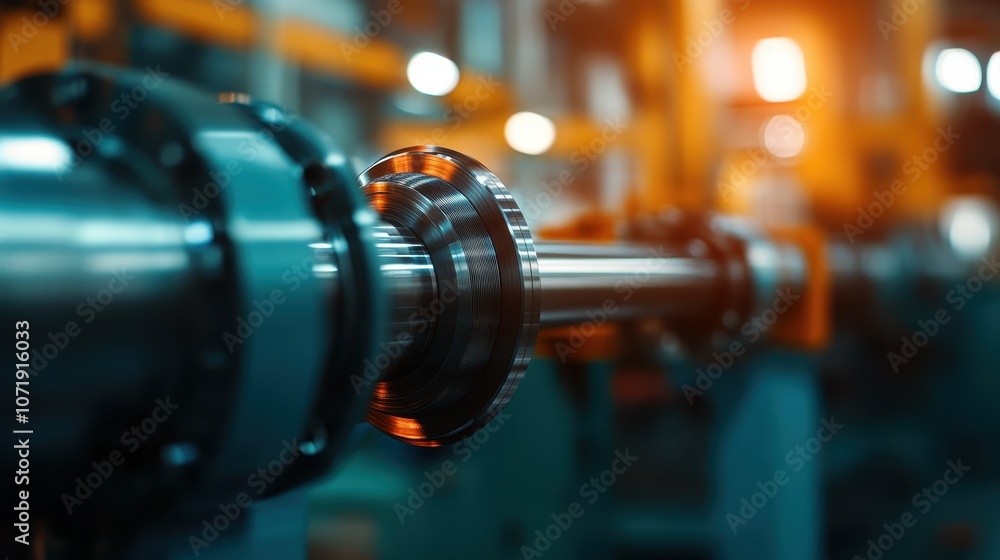 Fototapeta premium Industrial equipment featured with motion blur, capturing the dynamic movement and high-speed operation essential in manufacturing and production settings.