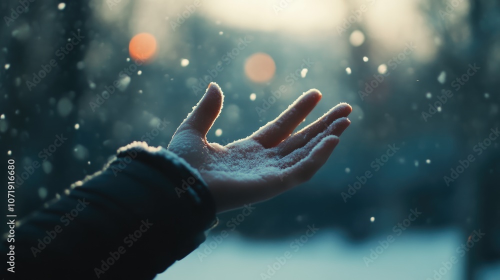 Graceful Hand Amid a Soothing Winter Scene Graceful Hand Amid a Soothing Winter Scene