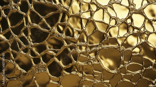 Abstract golden textured background with a rich, shiny surface that resembles honeycomb patterns.