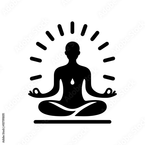 Simple Vector Icon of a yoga Gyan Mudra (Gesture of Knowledge) – Logo Design Illustration