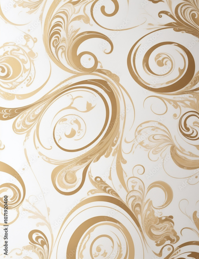 abstract pattern golden swirl background - Generative AI abstract pattern golden swirl background - Generative AI