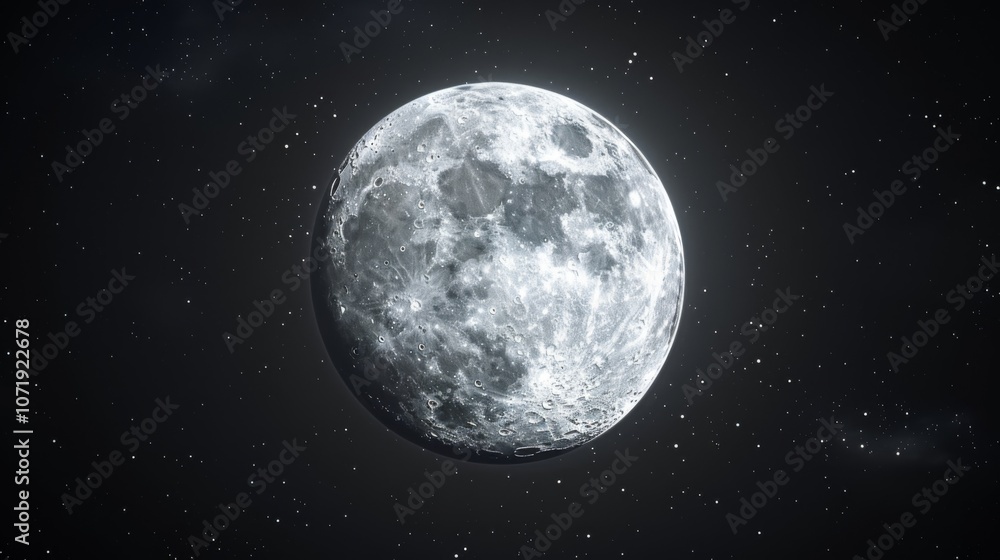 Full Moon in the Night Sky: A Cosmic View Full Moon in the Night Sky: A Cosmic View