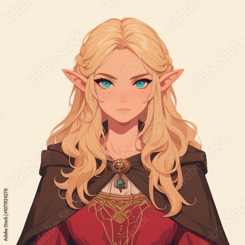 Enchanted Beauty Blonde Elf Generative AI