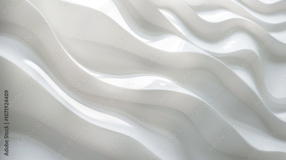 Fototapeta premium Abstract White Wave Texture Background - Minimalist Design