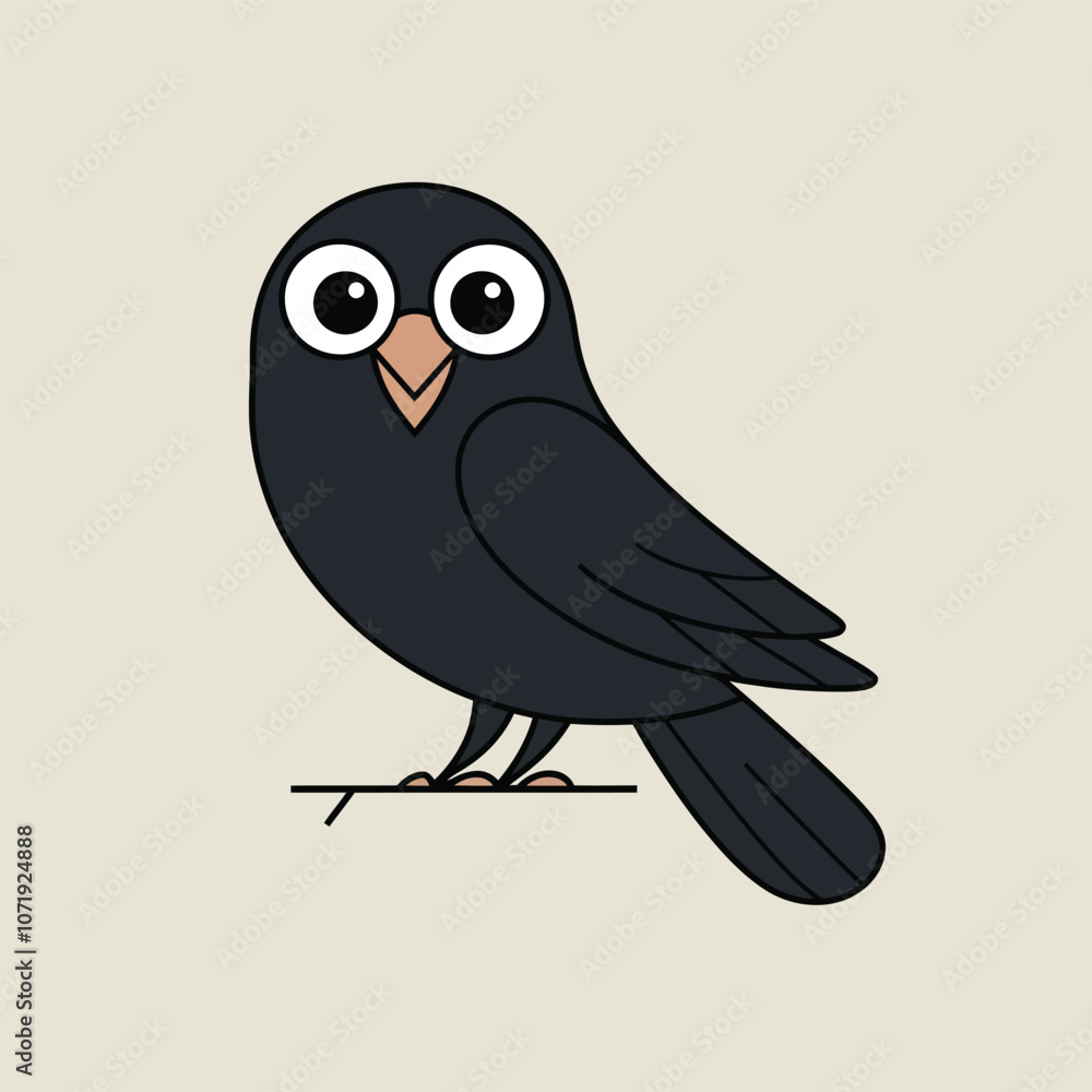 Fototapeta premium Crow Illustration, Bird Illustration, Bird Vector, Crow Vector