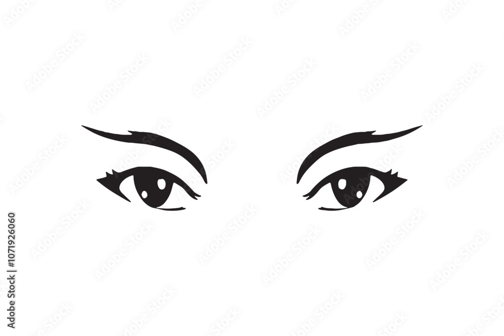 Vector illustration of female eyes. Vector illustration of female eyes.