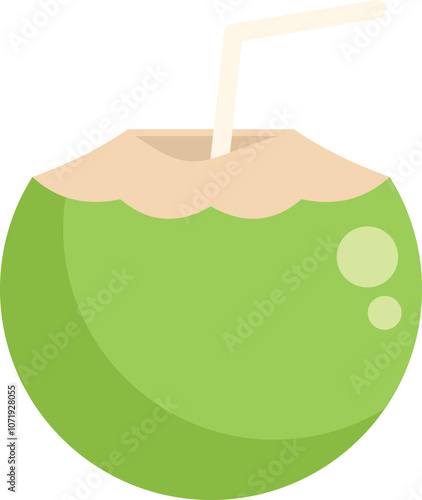 Refreshing coconut with a straw is making us want to go on a tropical vacation