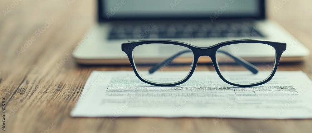 American small business with tax papers, laptop, and coffee, representing selfemployment tax challenges, small business finance, USA American small business with tax papers, laptop, and coffee, representing selfemployment tax challenges, small business finance, USA