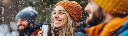 Cheerful Hiker Enjoying a H...