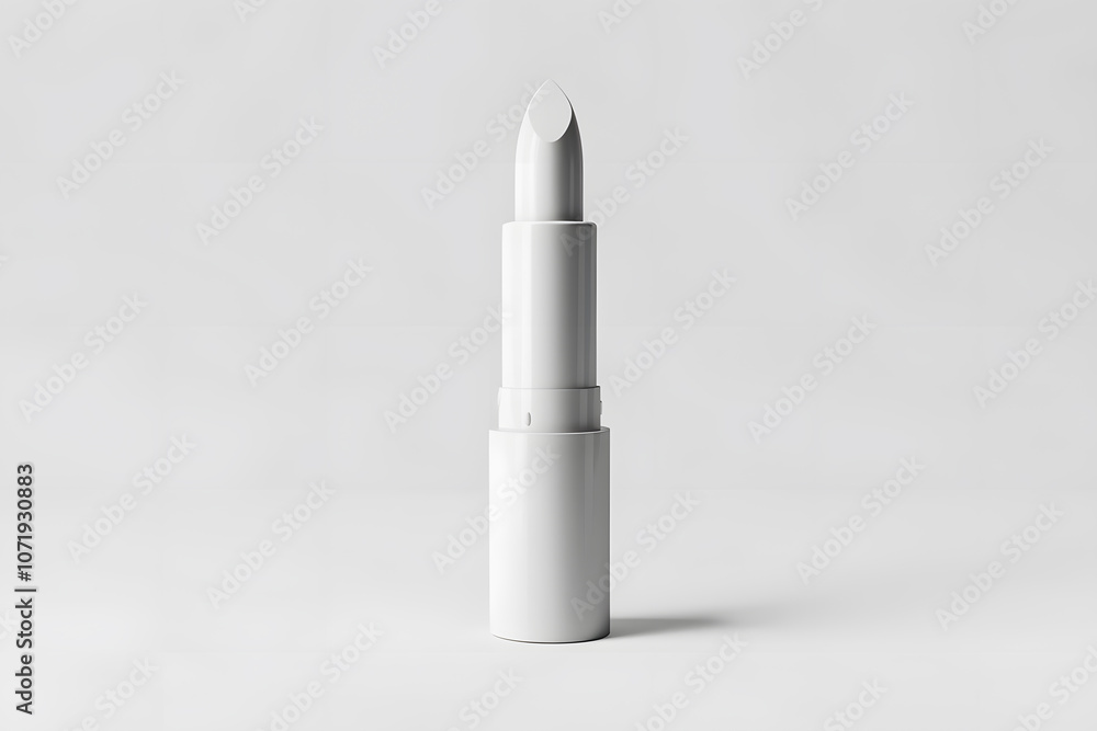 Realistic mockup of blank lipstick tube with smooth surface and distinct cap on white background. Realistic mockup of blank lipstick tube with smooth surface and distinct cap on white background.