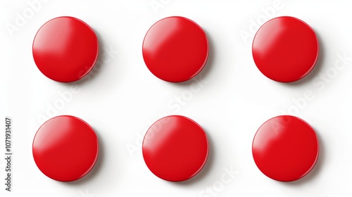 Free Download Red Blank Buttons Mockup: Circular Design Elements - GFXLoad