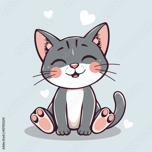 Playful yoga cat cartoon illustration.