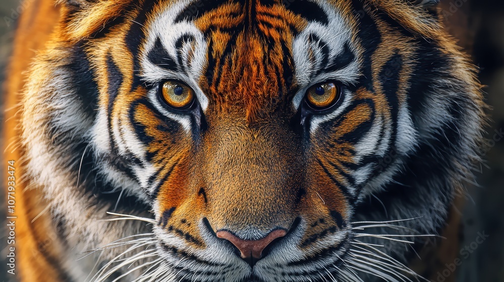 Fototapeta premium Realistic Close-Up of a Majestic Tiger Face