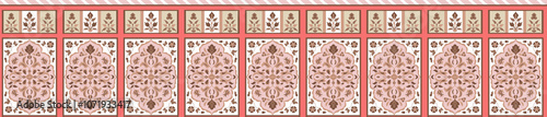 Obraz na płótnie seamless beautiful wallpaper cards border design floral leaf vintage ornament Victorian geometric ethnic print paisley w salonie