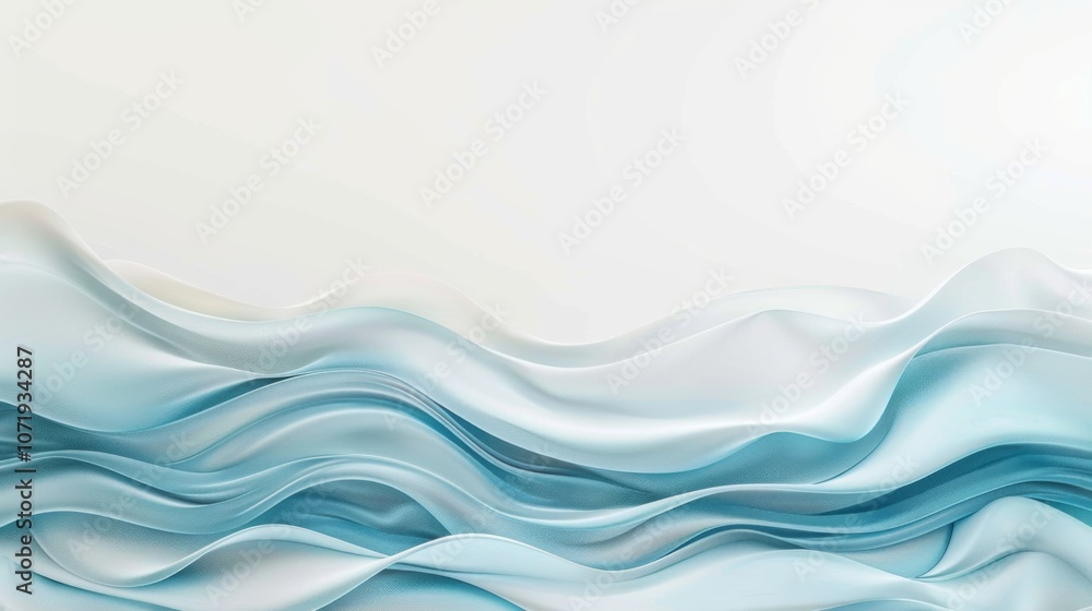 Fototapeta premium Abstract Blue Waves: Minimalist Digital Art