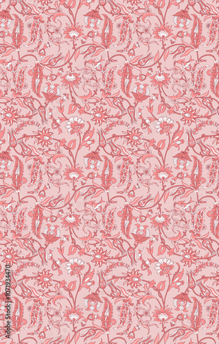 Obraz na płótnie seamless beautiful wallpaper cards all over design floral leaf vintage ornament Victorian ethnic geometric print paisley w salonie