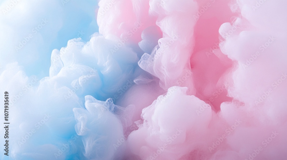 Fototapeta premium 35.Colorful abstract background featuring pastel cotton candy textures, blending soft hues and delicate forms to create a sweet, ethereal visual