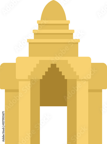 Ancient angkor wat temple building illustrating traditional khmer architecture from southeast asia