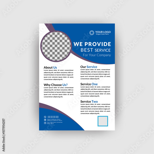 A4 Size Creative Simple Corporate Business Flyer Template Design With Natural Shape