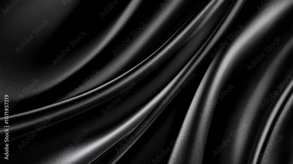 Luxurious black satin fabric with elegant smooth texture. Luxurious black satin fabric with elegant smooth texture.