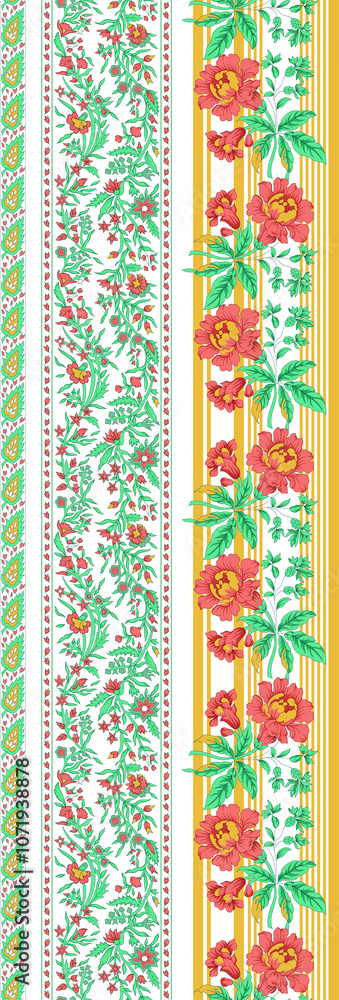 seamless beautiful wallpaper cards border design floral leaf vintage ornament Victorian geometric ethnic print paisley