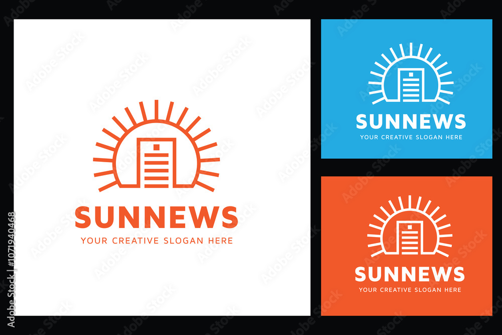 Fototapeta premium Sun News Logo Design Template