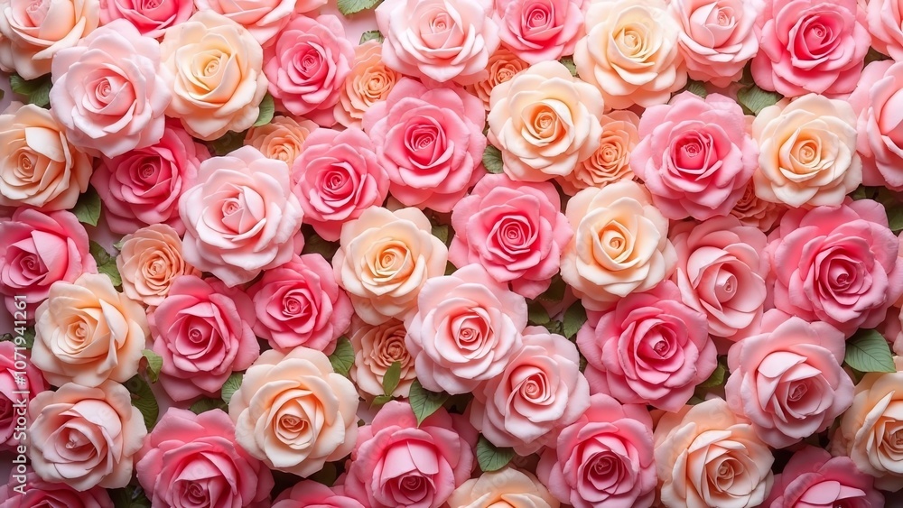 Naklejka premium Lush artificial flowers scene, opulent and pink-toned
