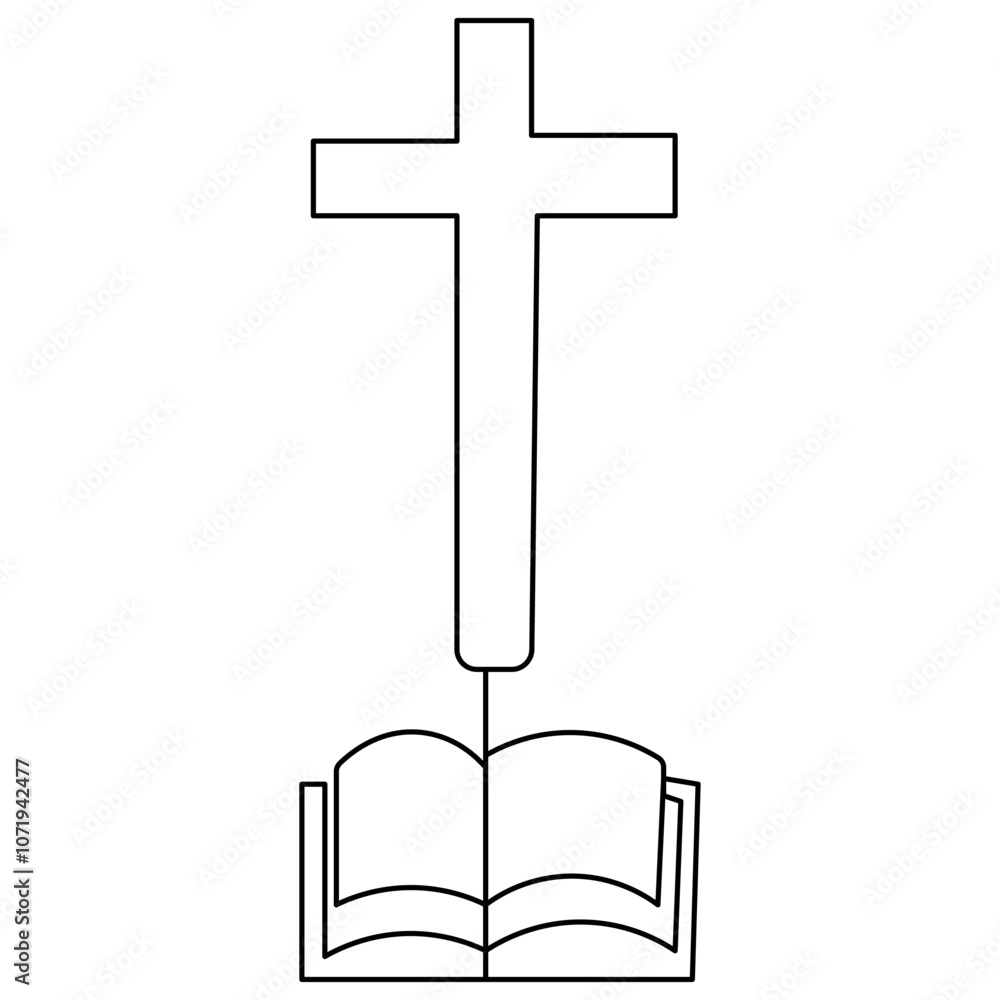 Good friday single line art, continuous one line drawing of  Isolated outline vector icon  