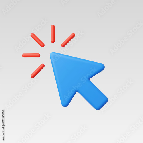 3d Realistic Cursor click vector illustration