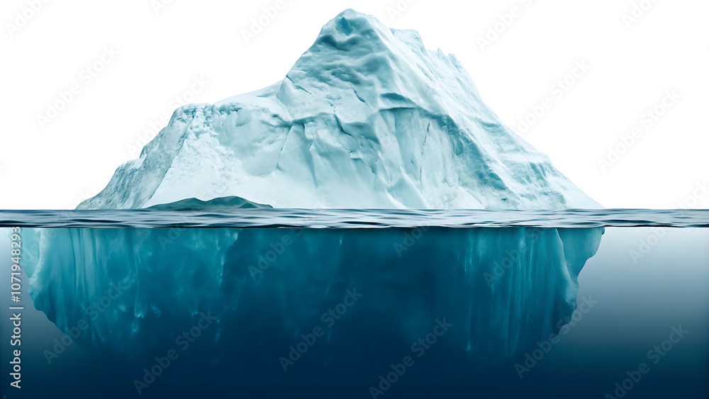 Obraz premium Iceberg isolated on white background.AI GENERATED