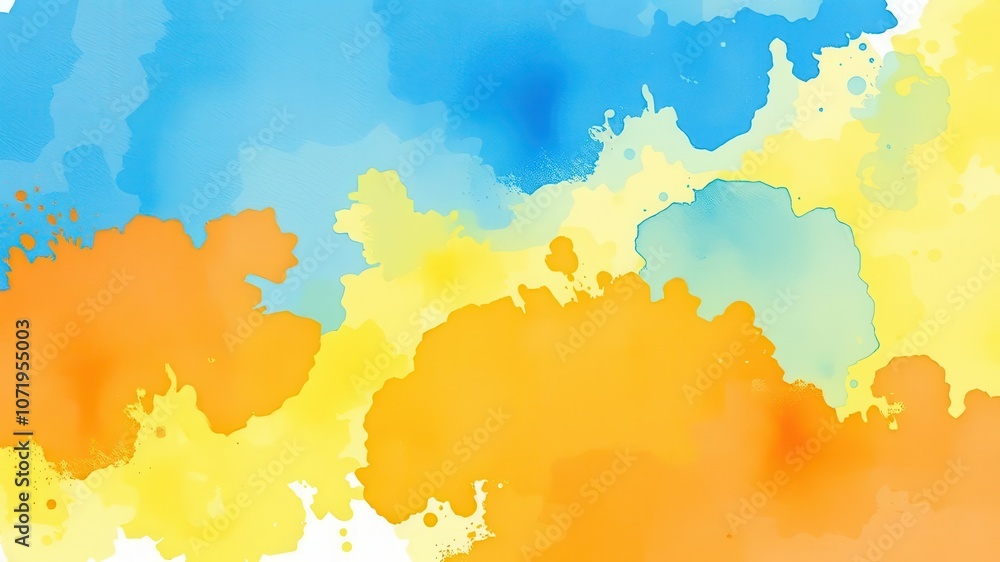Obraz premium Abstract blue watercolor splash effect design ideal for artistic backgrounds or trendy modern designs, trendy, banner, texture