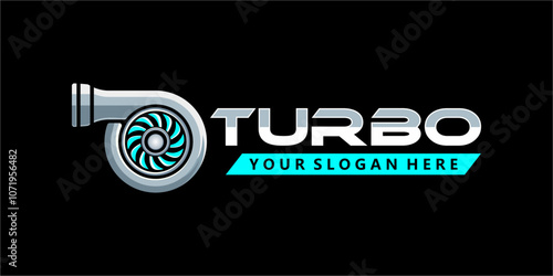 Turbo engine logo design gradient with black background