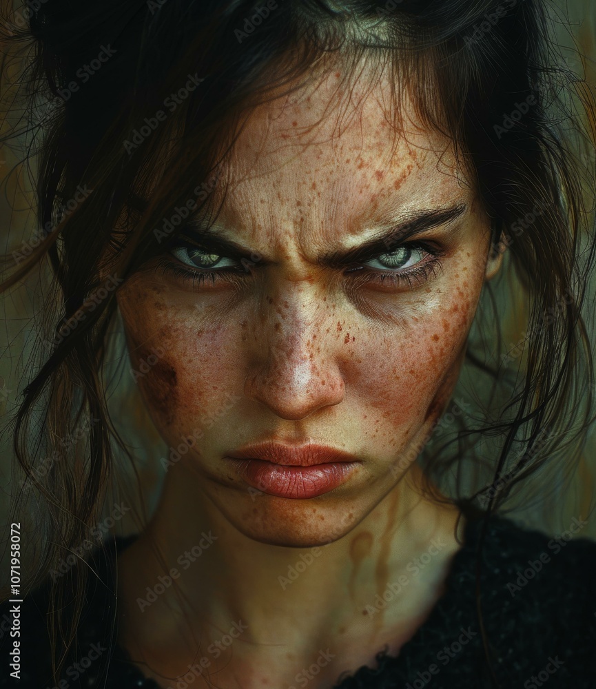 Closeup Portrait of a Determined Woman Closeup Portrait of a Determined Woman