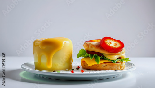 Breakfast for two highlighted by white, png photo