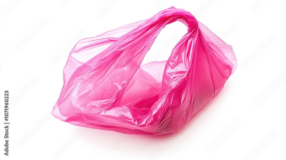 Pink Plastic Bag on a White Background Pink Plastic Bag on a White Background
