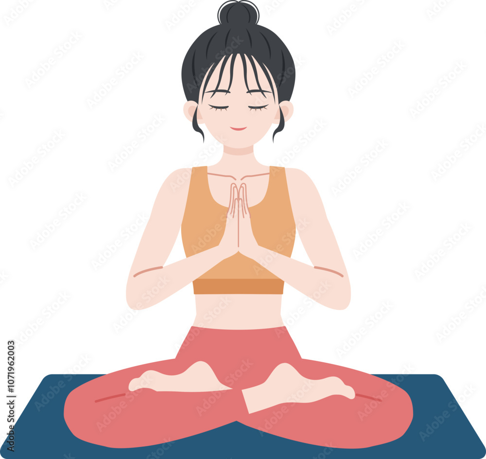 young woman doing yoga sitting on the mat young woman doing yoga sitting on the mat