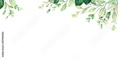 Wallpaper Mural Watercolor invitation card adorned with lush greenery leaves, perfect for elegant weddings, leaves, design, invitation Torontodigital.ca