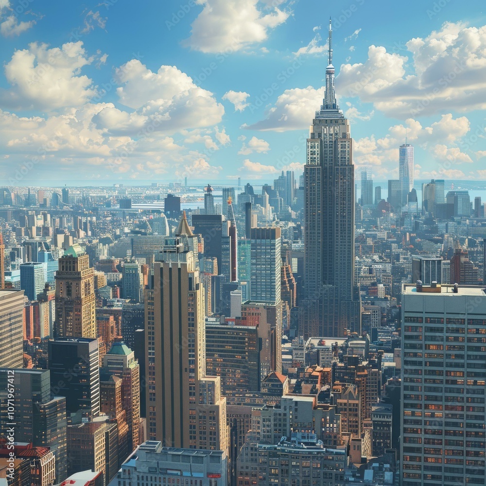 Fototapeta premium New York City Skyline Aerial View
