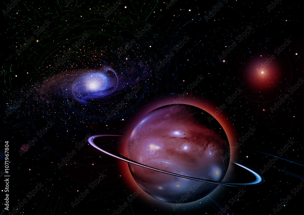 Stars, dust and gas nebula in a far galaxy