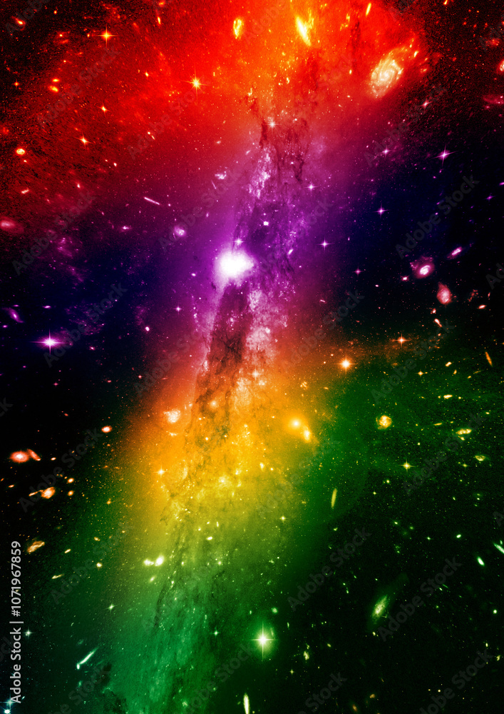 Stars, dust and gas nebula in a far galaxy