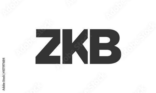 ZKB logo design template with strong and modern bold text. Initial based vector logotype featuring simple and minimal typography. Trendy company identity. photo