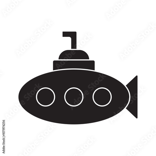 vector flat icon illustration of submarine