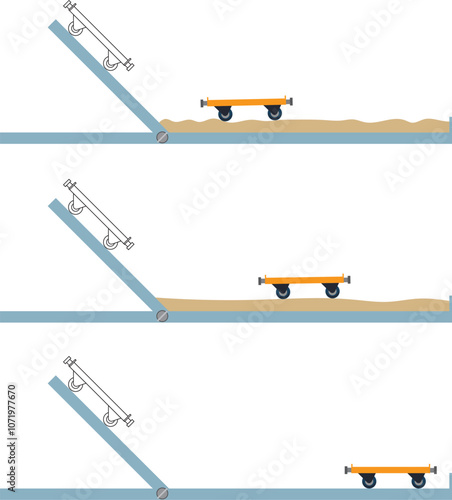 A visual experience in school physics. Newton's law of motion (Newton's second law). law of motion, law of force photo