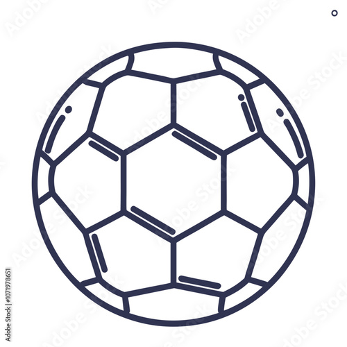 Soccer ball icon with clean design and geometric patterns