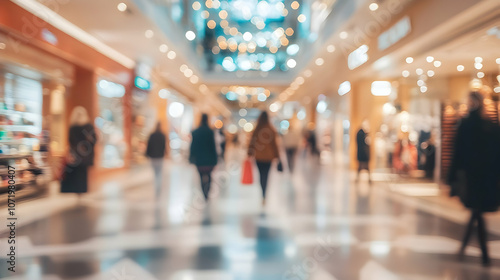 Wallpaper Mural Abstract blurred photo of people shopping inside a department store or shopping mall - Torontodigital.ca