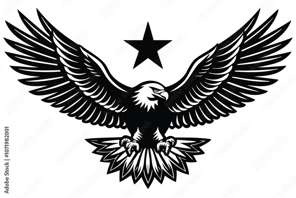 Eagle soaring and 3 star on above H.eps Eagle soaring and 3 star on above H.eps