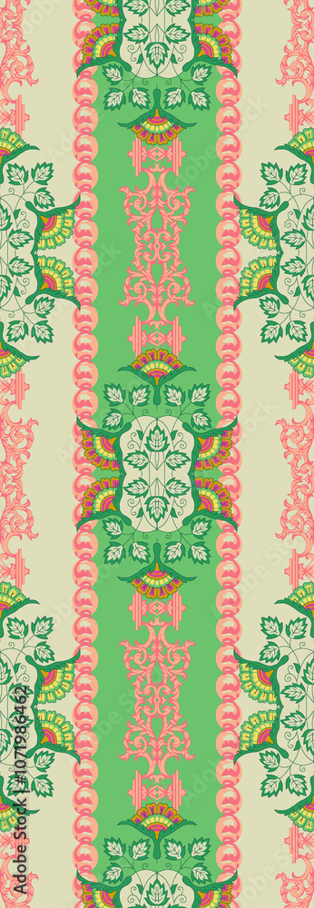 seamless beautiful wallpaper cards border design floral leaf vintage ornament Victorian geometric ethnic print paisley pattern